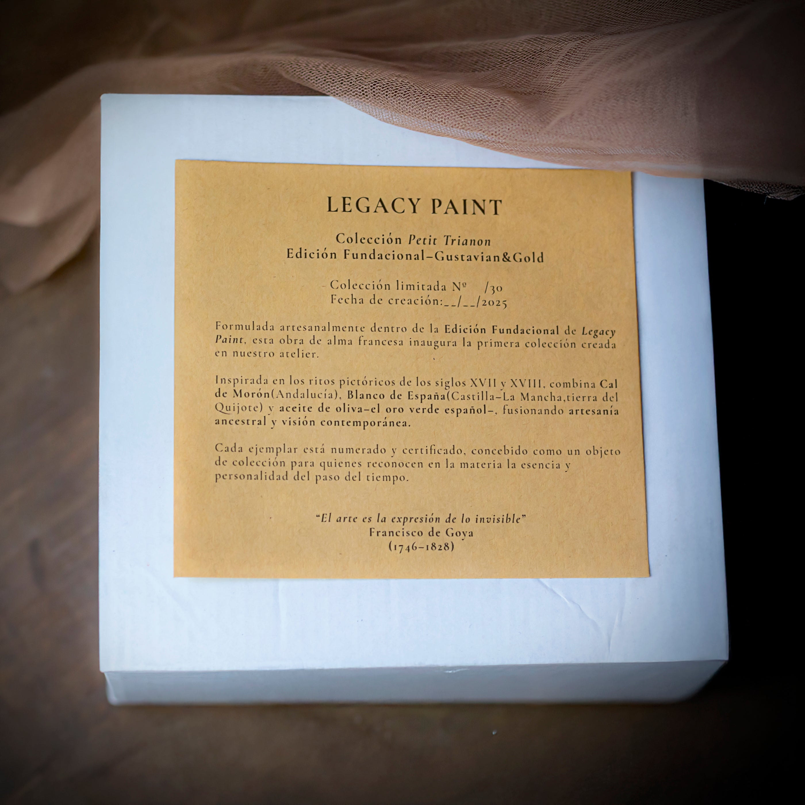 Petit Trianon Collection: Ancestral mineral paints for high-end furniture. Historical French aesthetics recreated through 17th-century Spanish Golden Age techniques, using pure pigments, mineral alum, and artisanal resins for a museum-quality finish