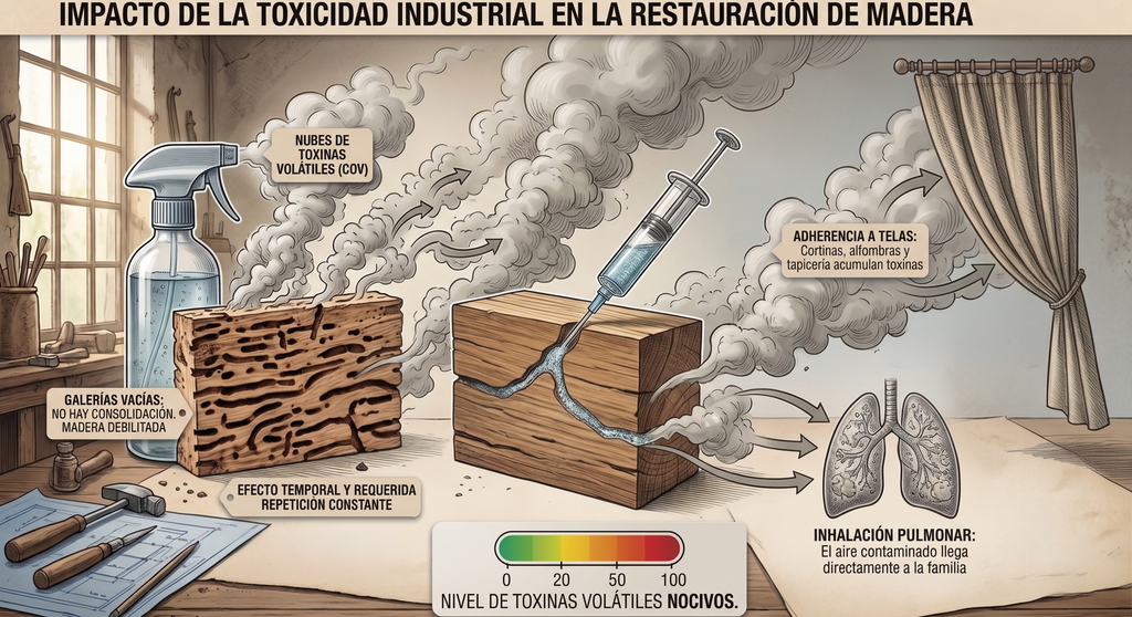 toxicidad industrial en la restauracion de madera